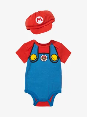 Nintendo Super Mario Bros. Outfit Infant One-Piece and Hat Set
