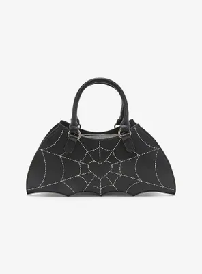 Bat Wing Spiderweb Glow-In-The-Dark Satchel Bag