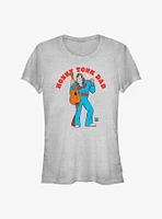 WWE Honky Tonk Dad Cartoon Portrait Girls T-Shirt