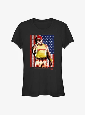 WWE Hulk Hogan American Flag Girls T-Shirt