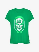 WWE Stone Cold Steve Austin Green Skull Girls T-Shirt