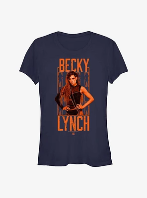WWE Becky Lynch Portrait Logo Girls T-Shirt