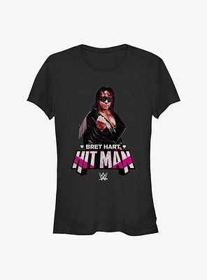 WWE Bret Hart Hitman Portrait Girls T-Shirt