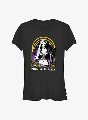 WWE Charlotte Flair Print Portrait Girls T-Shirt