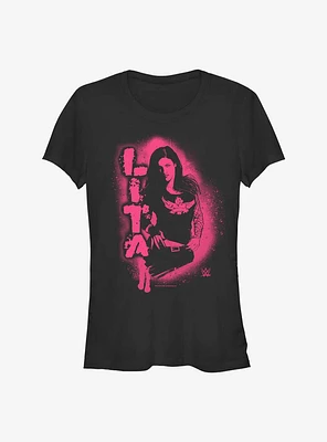 WWE Lita Stencil Portrait Girls T-Shirt