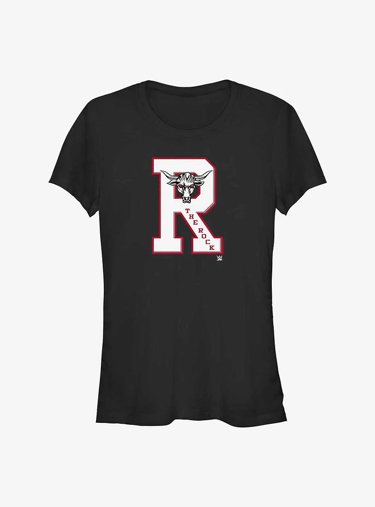 WWE The Rock Collegiate Letter Girls T-Shirt
