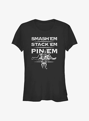 WWE Roman Reigns Smash 'Em Stack Pin Girls T-Shirt