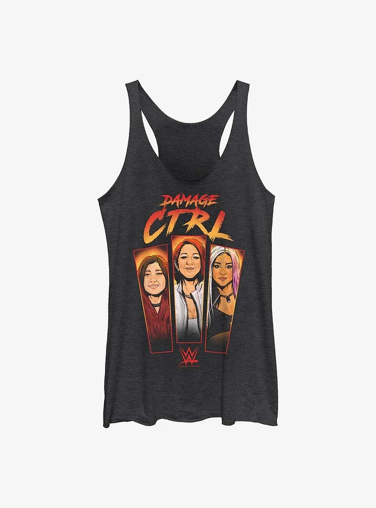 WWE Damage CTRL Cartoon Panels Girls Tank