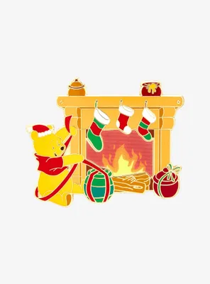 Loungefly Disney Winnie the Pooh Fireplace Lenticular Limited Edition Enamel Pin - BoxLunch Exclusive