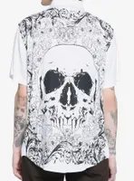 Floral Skulls Woven Button-Up