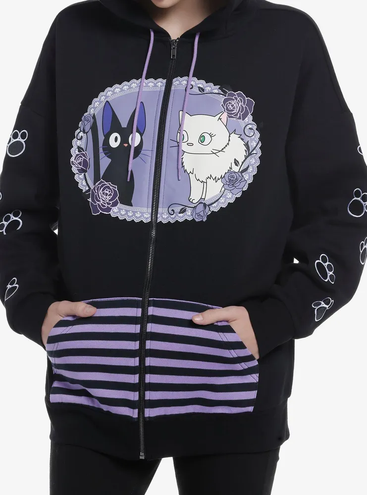 Studio Ghibli Kiki's Delivery Service Jiji & Lily Cat Ear Girls Hoodie