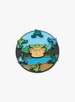 Star Wars The Mandalorian Grogu with Frogs Spinning Enamel Pin - BoxLunch Exclusive