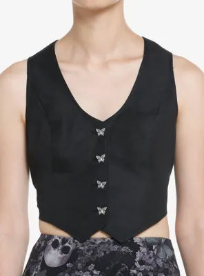 Thorn & Fable Black Lace Back Girls Vest