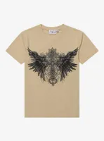 Gothic Cross & Wings Girls T-Shirt