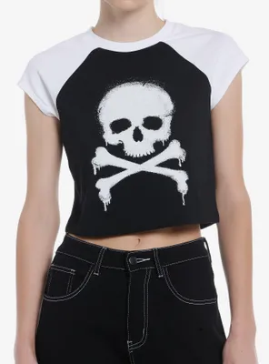 Social Collision Skull And Crossbones Girls Baby T-Shirt