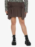 Thorn & Fable Grey Ruched Front Mini Skirt Plus