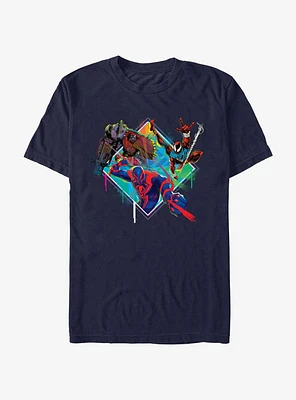 Marvel Spider-Man: Across The Spiderverse Trio Cyborg Scarlet Spider and Miguel O'Hara Badge T-Shirt