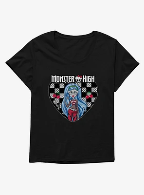 Monster High Ghoulia Yelps Checkerboard Heart Girls T-Shirt Plus