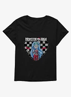 Monster High Ghoulia Yelps Checkerboard Heart Girls T-Shirt Plus