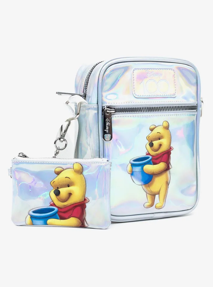 Disney100 Winnie the Pooh Pose Iridescent Holographic Crossbody Bag and Wallet