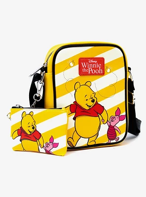 Disney Winnie the Pooh and Piglet Golden Crossbody Bag and Wallet