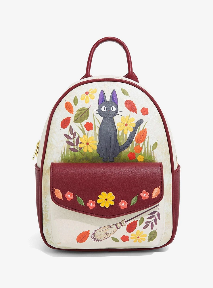 Her Universe Studio Ghibli Kiki's Delivery Service Jiji Floral Mini Backpack