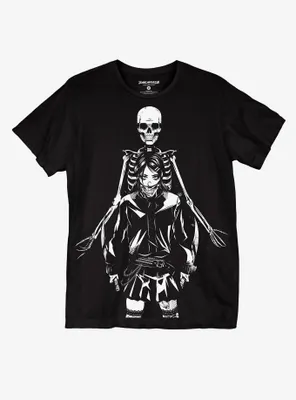 Skeleton Mask Girl T-Shirt By Zombie Makeout Club