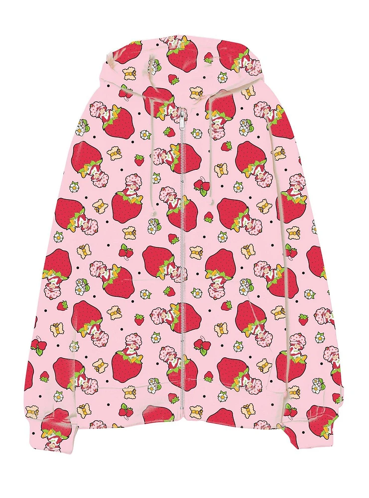 Hot Topic Strawberry Shortcake Floral Girls Oversized Hoodie