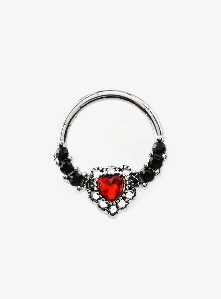 Steel Red Heart Hinged Clicker