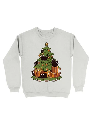 Black Cats On Christmas Tree Sweatshirt