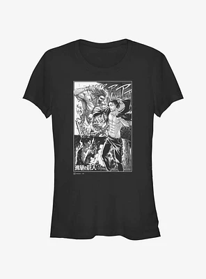 Attack on Titan Eren Yeager Manga Collage Girls T-Shirt