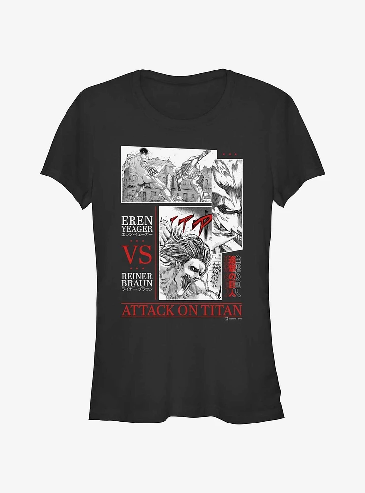 Attack on Titan Eren vs. Reiner Battle Sequence Girls T-Shirt