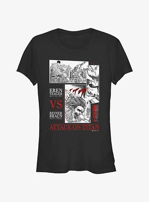 Attack on Titan Eren vs. Reiner Battle Sequence Girls T-Shirt