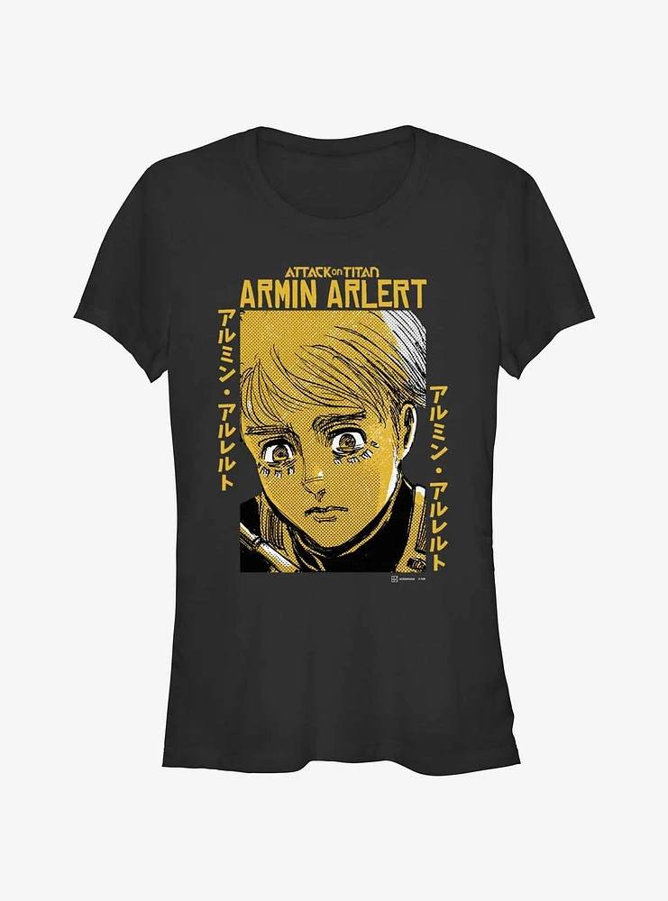 Attack on Titan Armin Arlert Portrait Girls T-Shirt Hot Topic Web Exclusive