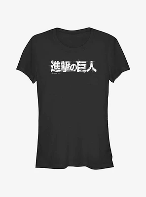 Attack on Titan Japanese Logo Girls T-Shirt