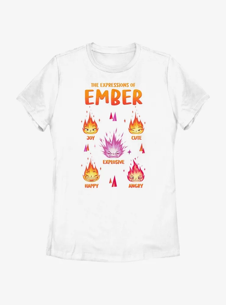 Disney Pixar Elemental Expressions Of Ember Womens T-Shirt