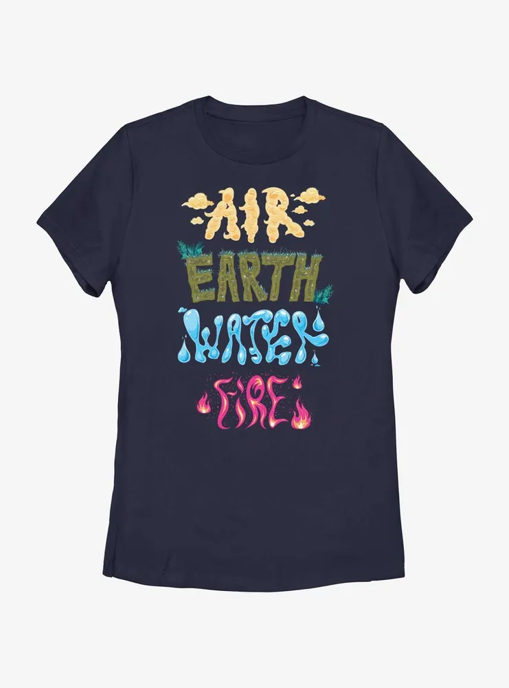 Disney Pixar Elemental Text Stack Womens T-Shirt