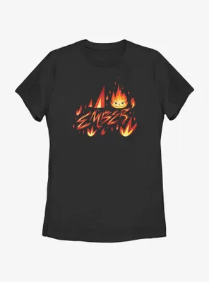 Disney Pixar Elemental Ember Element Badge Womens T-Shirt