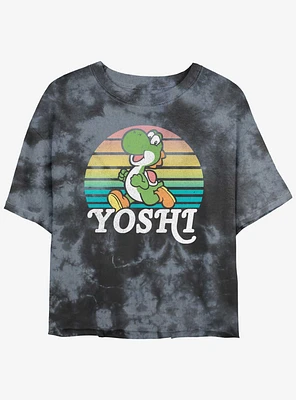 Nintendo Yoshi Run Tie-Dye Girls Crop T-Shirt
