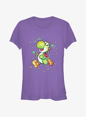 Nintendo Mario Watercolor Yoshi Girls T-Shirt