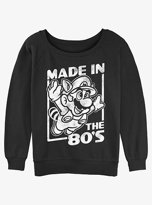 Nintendo Mario Made The 80's Girls Slouchy Sweatshirt