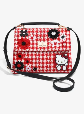 Sanrio Hello Kitty Floral Houndstooth Crossbody Bag - BoxLunch Exclusive