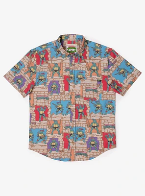 RSVLTS Teenage Mutant Ninja Turtles "Cowabunga Covers" Button-Up Shirt