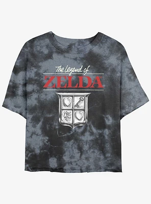 The Legend of Zelda Crest Tie-Dye Girls Crop T-Shirt