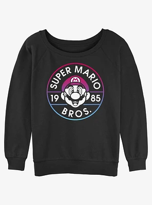 Nintendo Mario Flashback Girls Slouchy Sweatshirt