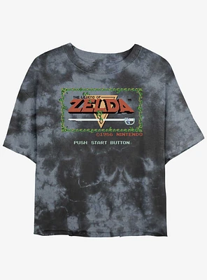 The Legend of Zelda Pixelated Logo Tie-Dye Girls Crop T-Shirt