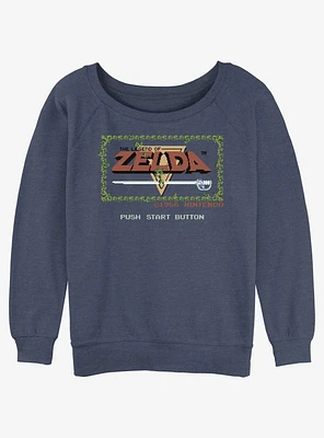 The Legend of Zelda Pixelated Logo Girls Slouchy Sweatshirt