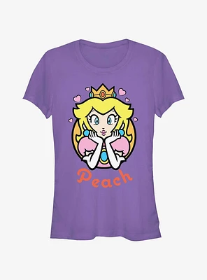 Nintendo Mario Peach Hearts Girls T-Shirt