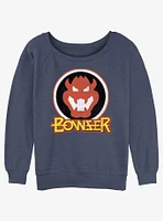 Nintendo Mario Bowser Badge Girls Slouchy Sweatshirt