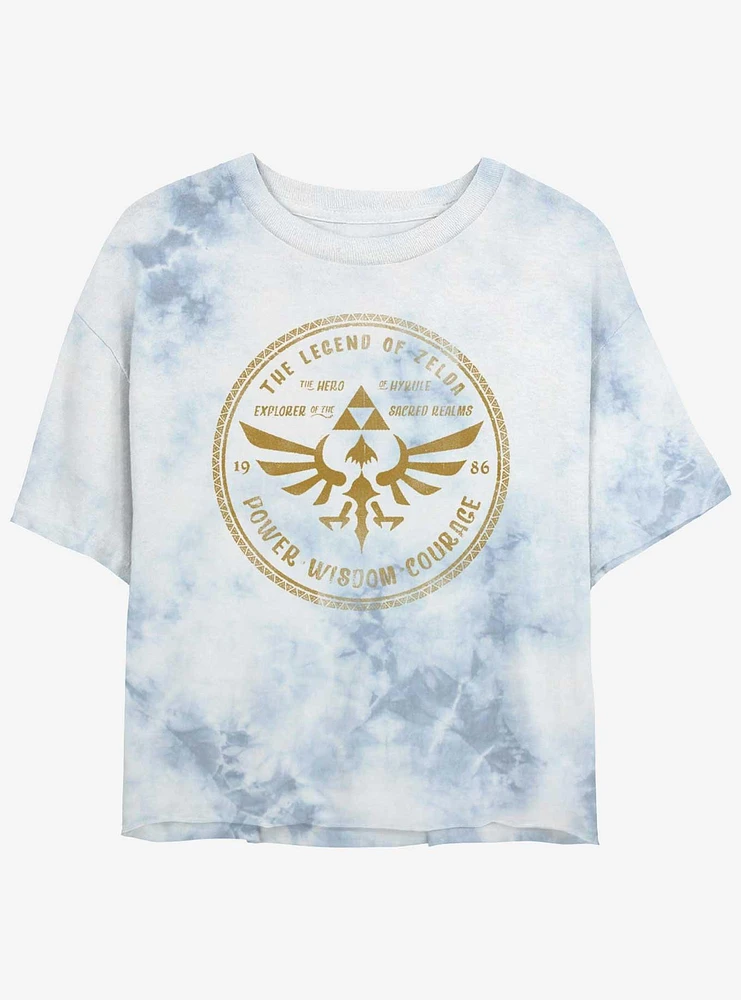 The Legend of Zelda Legendary Courage Tie-Dye Girls Crop T-Shirt